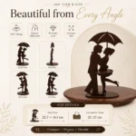 Couple With Umbrella MDF Tissue Holder – Premium Table Décor - Pack of 4 - Image 4