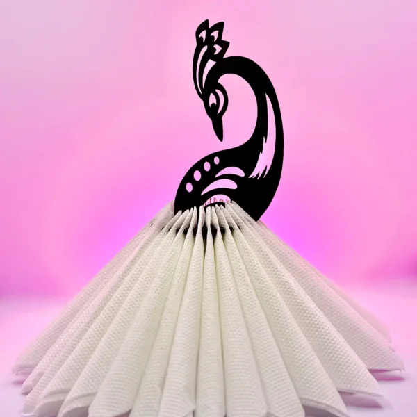 Elegant Peacock MDF Tissue Holder – Premium Table Décor