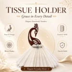 Elegant Peacock MDF Tissue Holder – Premium Table Décor - Pack of 4 - Image 2