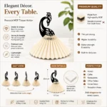 Elegant Peacock MDF Tissue Holder – Premium Table Décor - Image 2